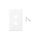 Placa de pared de 2 puertos, Keystone, Color Blanco 