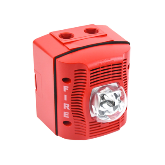 Bocina con Lámpara Estroboscópica para Exterior, con Configuración Estroboscópica Seleccionable, Color Rojo