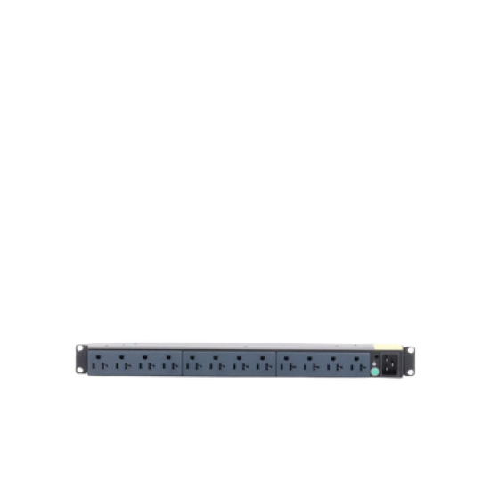 PDU Básico para Distribución de Energía, Enchufe de Entrada NEMA 5-20P, Con 12 Contactos NEMA 5-20R, Instalación Horizontal de 19in, 1UR, 20 Amp, 120 Vca