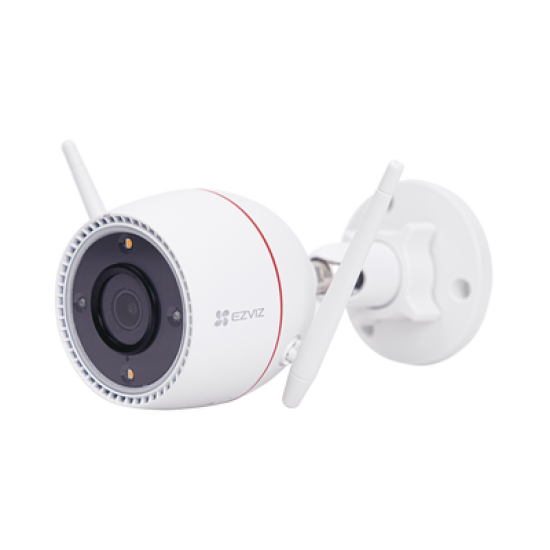 Bala IP 3 Megapíxel / Wi-Fi  / Audio de Dos Vías / Visión Nocturna en Color / Sirena / Estrobo / Detección de movimiento / Notificación Push / Ranura Para Memoria / Uso en Exterior 