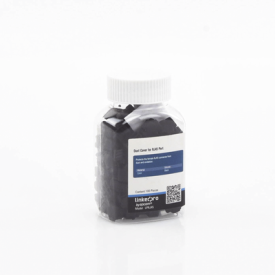 Bote con 100 protectores anti-polvo para puerto RJ45 color negro 