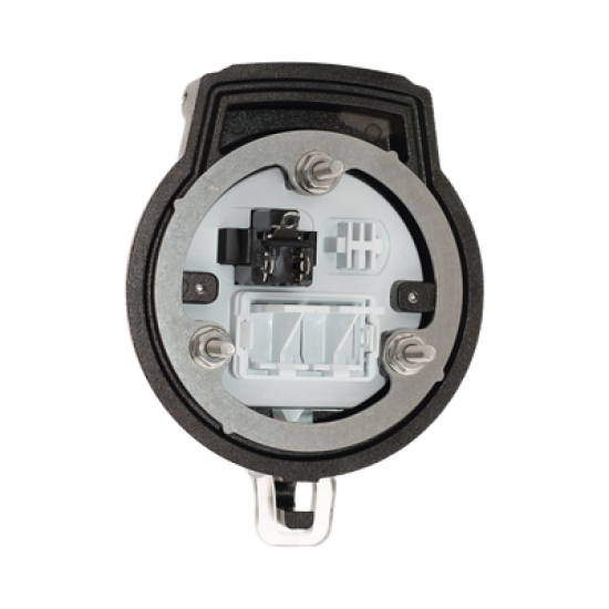 Dispositivo Circular de Puertos de Acceso a Datos, Con Dos Espacios Para Módulos Mini-Com y Un Receptáculo NEMA 5-15R, Protección IP66, de 3