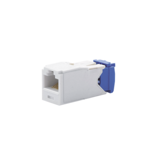 Conector Jack RJ45 Estilo TG, Mini-Com, Categoría 6A, de 8 posiciones y 8 cables, Color Blanco
