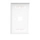 Placa de pared de 1 puerto, Keystone, con espacio para etiqueta, Color Blanco 