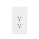 Contacto eléctrico doble, soporte y tapa color blanco de PVC auto extinguible,  para canaleta TEK100 (5591-10200) 