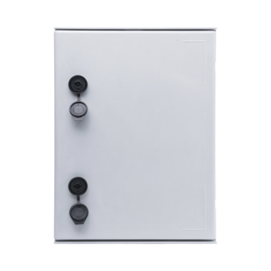 Gabinete de Poliéster IP65 Uso en Intemperie (300 x 400 x 200 mm) con Placa Trasera Interior de Plástico (Incluye Chapa y Llave).