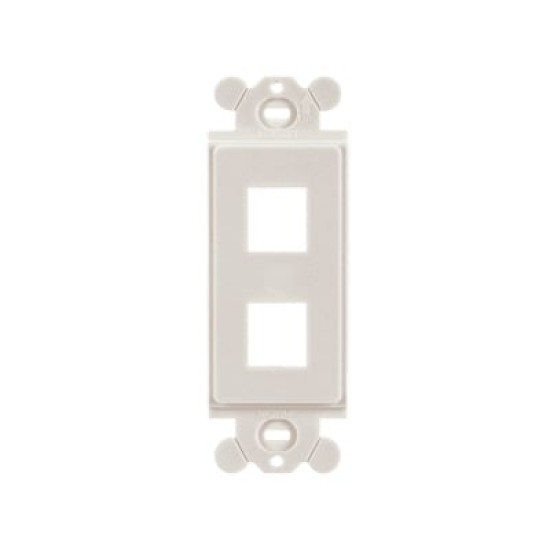 Marco de Módulo Dúplex, Para Placas Frontales Estándar GFCI, Acepta 2 Módulos Keystone, Color Blanco Marco de Módulo Dúplex, Para Placas Frontales Estándar GFCI, Acepta 2 Módulos Keystone, Color Blanco