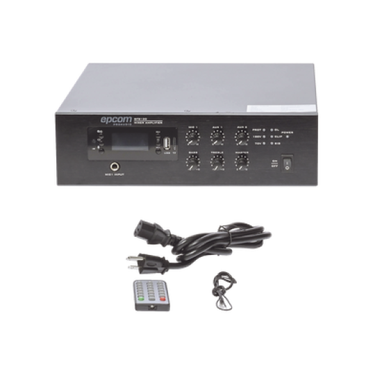 Mini Amplificador de Audio Mezclador | 120W RMS | Sistema 70/100V | MP3 | Tuner | Bluetooth | Musica ambiental y Voceo