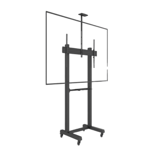 Montaje de Piso Móvil para Pantallas de  65 in a 100 in | vesa 100 x 100 hasta 1000 x 600 | carga maxima soportada 120kg| Fabricado en aluminio y acero