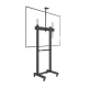Montaje de Piso Móvil para Pantallas de  65 in a 100 in | vesa 100 x 100 hasta 1000 x 600 | carga maxima soportada 120kg| Fabricado en aluminio y acero