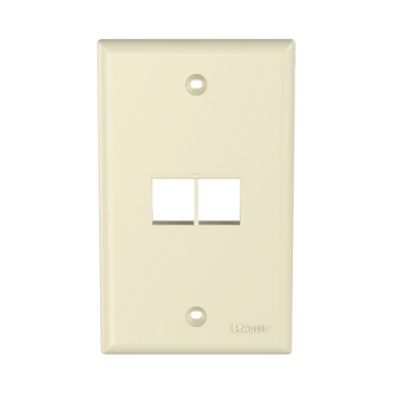 Placa de Pared Vertical, Salida Para 2 Puertos Keystone, Color Marfil