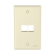 Placa de Pared Vertical, Salida Para 2 Puertos Keystone, Color Marfil