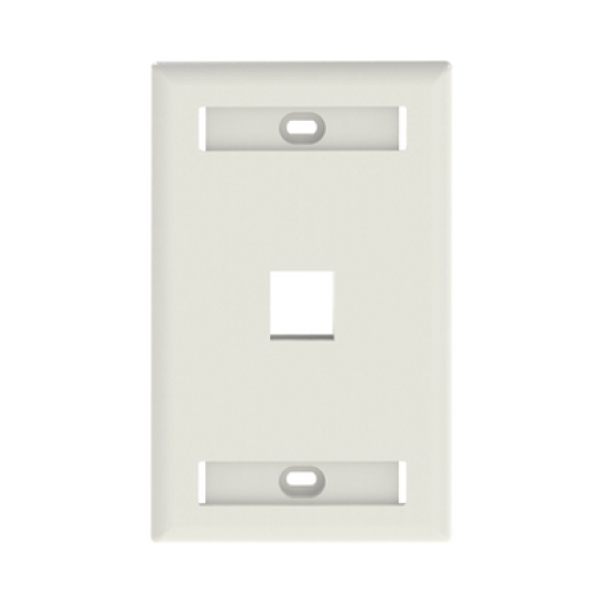Placa de Pared Vertical, Salida Para 1 Puerto Keystone, Con Espacios Para Etiquetas, Color Blanco Mate