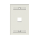 Placa de Pared Vertical, Salida Para 1 Puerto Keystone, Con Espacios Para Etiquetas, Color Blanco Mate