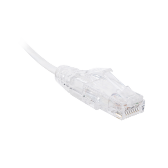 Cable de Parcheo Slim UTP Cat6 - 30 cm Blanco, Diámetro Reducido (28 AWG)
