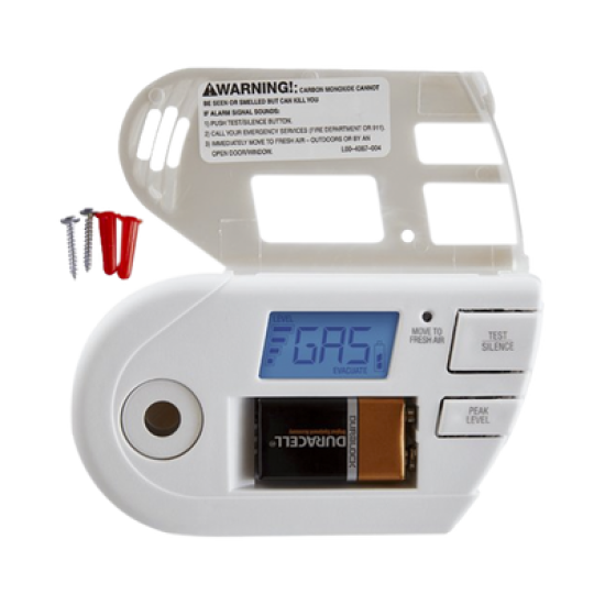 Detector Combo de Combinación de Gases Explosivos: Metano (GN), Propano (LP) y Monóxido de Carbono (CO), Con Pantalla Digital Retroiluminada, 120 Vca y Batería de Respaldo