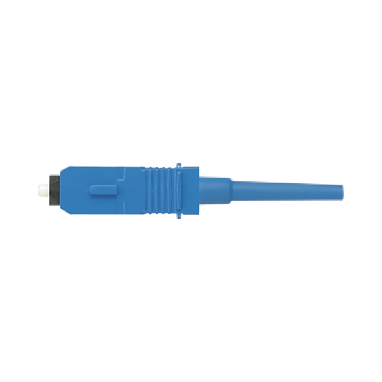 Conector de Fibra Óptica SC Simplex OptiCam, Monomodo 9/125 OS2, Pre-pulido, Color Azul