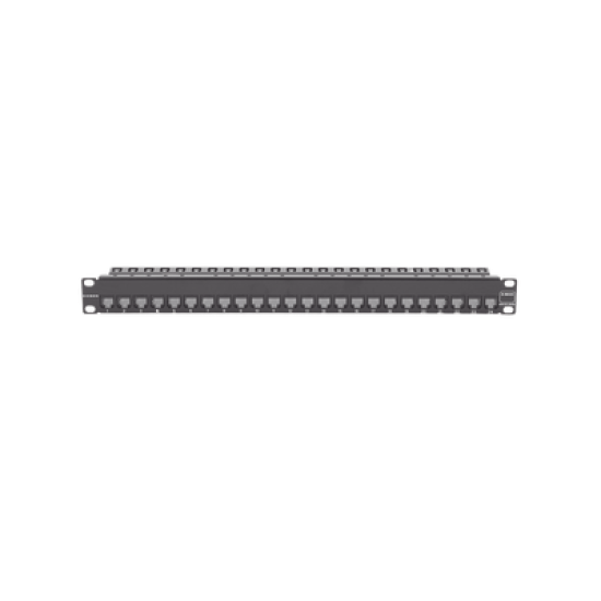 Patch Panel Z-MAX de 24 puertos, Blindado, Precargado con Jacks Categoria 6A, Plano, 1UR