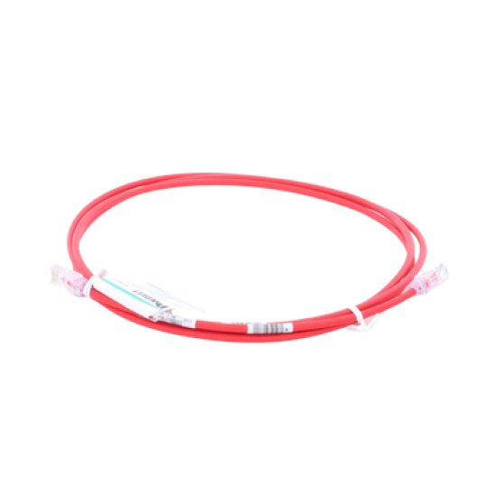 Cable de Parcheo UTP Cat6A, CM/LSZH, Diámetro Reducido (28AWG), Color Rojo, 7ft