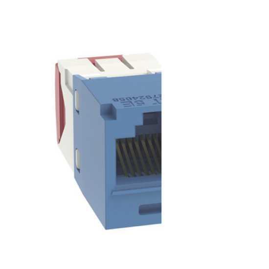 Conector Jack RJ45 Estilo TG, Mini-Com, Categoría 5e, de 8 posiciones y 8 cables, Color Azul
