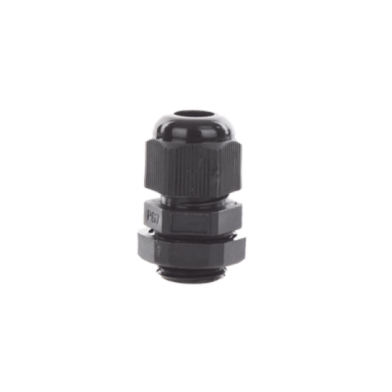 Conector Plástico Negro Tipo Glándula para Cable de 3.5 a 6 mm de Diámetro.