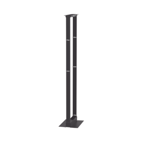 Rack de Dos Postes Estándar de 19 in, Rieles Numerados y Roscados #12-24, Fabricado en Aluminio, 45 Unidades de Rack, Color Negro
