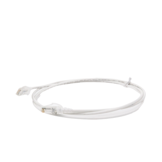 Patch Cord MC6 Modular Cat6 UTP, CM/LS0H, 5ft, Color Blanco, Diámetro Reducido (28AWG), Versión Bulk (Sin Empaque Individual)