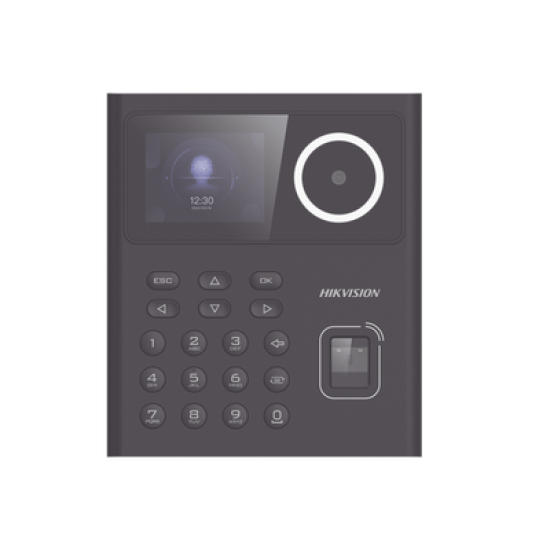 Terminal Min Moe WiFi con Batería de Respaldo / Administrable por Smartphone o Nube /  Acceso y Asistencia /  Huella, Facial y Tarjetas MIFARE /  500 rostros y 1,000 Huellas y Tarjetas / Detección de Cubrebocas / HikConnect