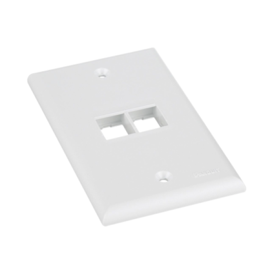 Placa de Pared Vertical, Salida Para 2 Puertos Keystone, Color Blanco