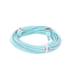 Jumper de Fibra Optica Multimodo 50/125 OM4, LC-LC Duplex, OFNR (Riser), Color Aqua, 20 Metros