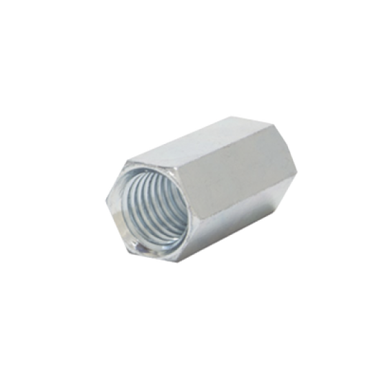 Cople hexagonal roscado cuerda maquina galvanizado de  12.7 mm (1/2