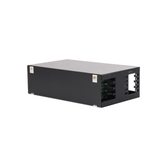 Distribuidor de Fibra Óptica con bandejas deslizables, vacío, 19in, acepta 48 adaptadores 