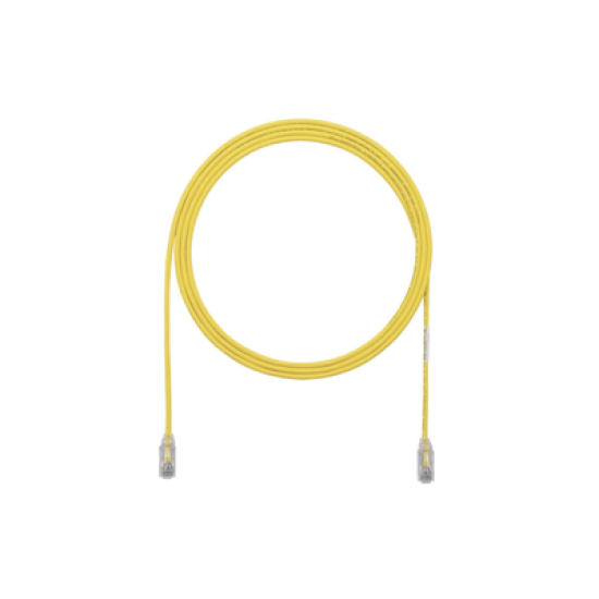 Cable de Parcheo TX6, UTP Cat6, Diámetro Reducido (28AWG), Color Amarillo, 3ft 