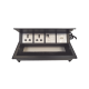 Caja Horizontal tipo Hub para escritorio color negro, con 1 Puerto HDMI Hembra-Hembra, 1 puerto RJ45 Cat6,  2 Puertos USB (Solo carga),  y 2 Contactos eléctricos universales