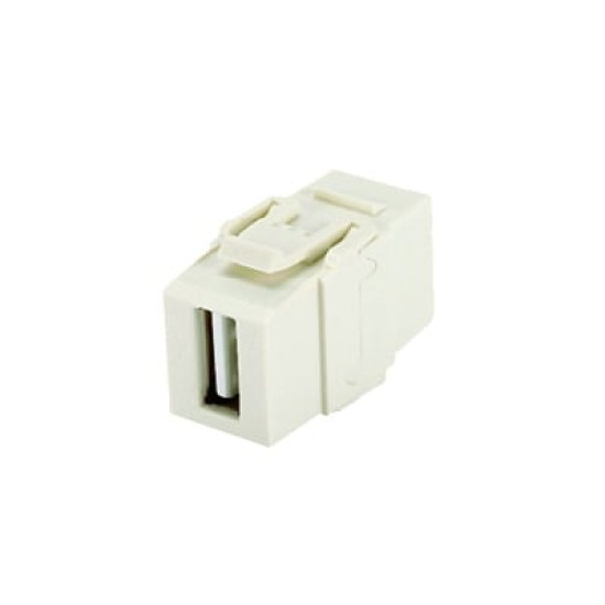 Módulo Acoplador USB 2.0, Hembra a Hembra, Tipo Keystone, Color Blanco Mate Módulo Acoplador USB 2.0, Hembra a Hembra, Tipo Keystone, Color Blanco Mate
