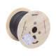 Carrete de 1 km de Fibra Óptica Aérea Mini Figura 8 G.657A2 tipo Drop, Monomodo de 1 Hilo (unifibra), Color Negro, Span 80