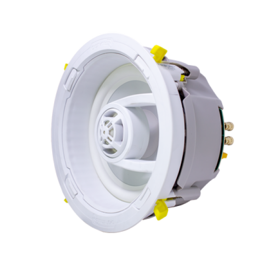 Ghost series, altavoz de 3 vías de plafón 9in, diseño trugrip  sin herramientas, woofer de polipropileno blanco, 150w 8ohms
