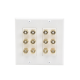 Placa de Pared | Postes de Unión Tipo Banana | Conexión para 6 Altavoces | Fácil Instalación | Conectores Chapados en Oro