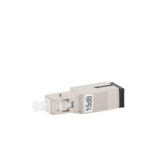 Atenuador óptico macho-hembra con conector SC/UPC de 15dB para fibra Monomodo 
