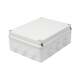 Caja de derivación de PVC Auto-extinguible con 12 entradas, tapa atornillada, 240x190x90 MM, Para Exterior (IP55)