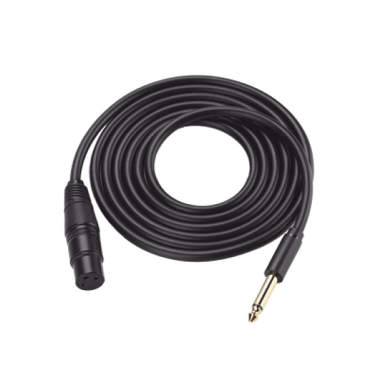 Cable para Micrófono Plug 6.35 mm (1/4 Inch) Macho a XLR Canon Hembra / Núcleo de Cobre / 5 Metros / Alta Calidad / Color Negro