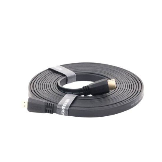 Cable HDMI 2.0 Plano de 5 m / 4K@60Hz / HDR / 3D / HEC (Canal Ethernet HDMI) / ARC (Canal de Retorno de Audio) / Color Profundo de 48 bits / Audio de 32 canales / HDCP /Audio Dolby True HD 7.1 / 18 Gbps / Estañado y Triple Blindaje / Anti Interfere