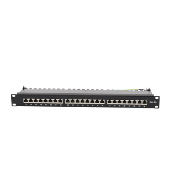 Panel de parcheo de impacto (110) blindado de 24 puertos Cat6A