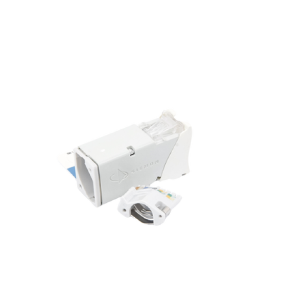 Jack Z-MAX Cat6A, UTP, Montaje híbrido en Placa de Pared (Plano y Angulado), Color Blanco, Versión Bulk (Sin Empaque Individual)