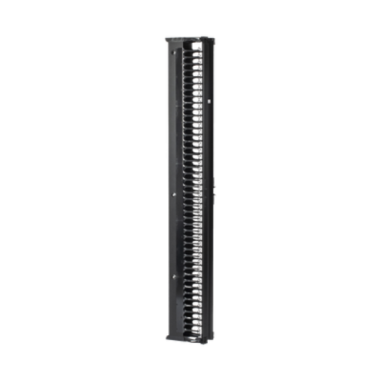Organizador Vertical CableTek, Doble (Frontal y Posterior), Para Rack Abierto de 45 Unidades, 6 in de Ancho, Color Negro