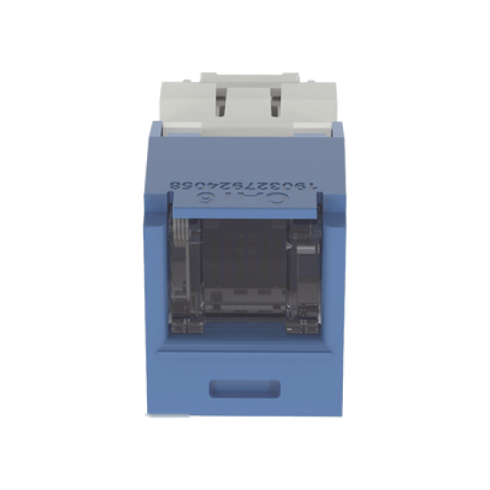 Conector Jack RJ45 Estilo TG con Ventana, Mini-Com, Categoría 6, de 8 posiciones y 8 cables, Color Azul