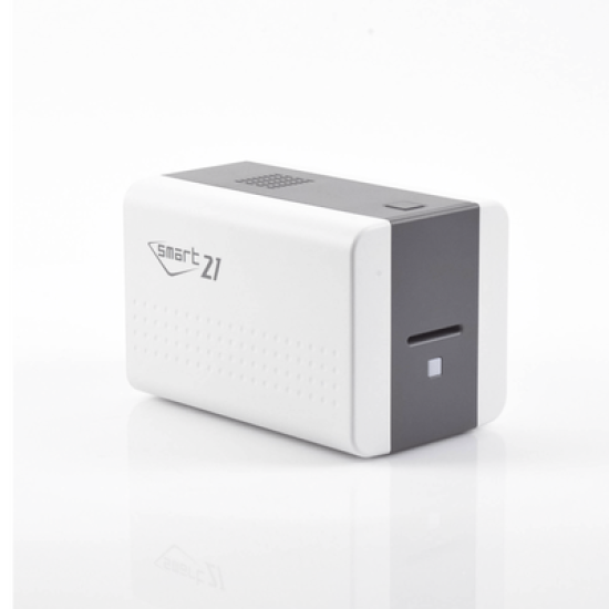 Impresora de Tarjetas Semi- automática SMART21 / Ingreso de Tarjetas Manual/Incluye Ribbon, Software y 100 Tarjetas PVC