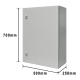 Gabinete de Acero IP66 Uso en Intemperie (500 x 700 x 250 mm) con Placa Trasera Interior Metálica y Compuerta Inferior Atornillable (Incluye Chapa y Llave T).