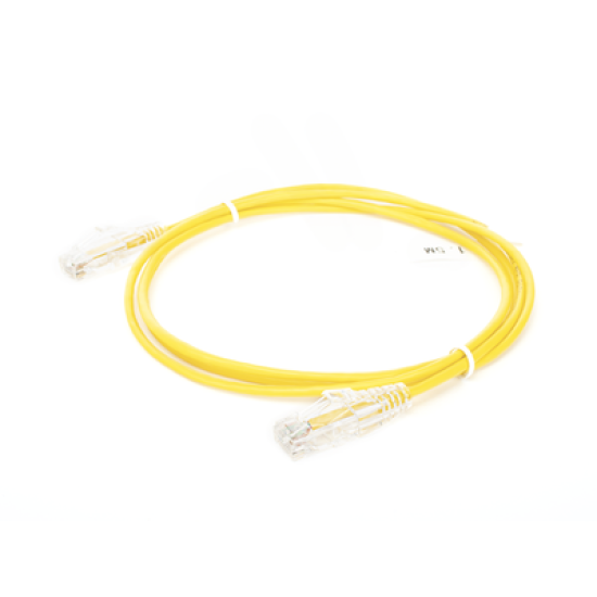 Cable de Parcheo Slim UTP Cat6 - 1.5 m Amarillo Diámetro Reducido (28 AWG)