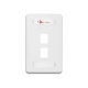 Placa de Pared Modular 10G MAX de 2 Salidas, Color Blanco